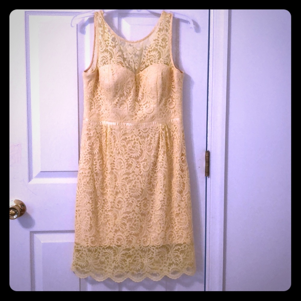 Jessica Simpson yellow lace dress - Picture 2 of 3